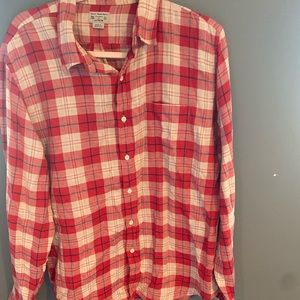 J crew red and beige button down casual